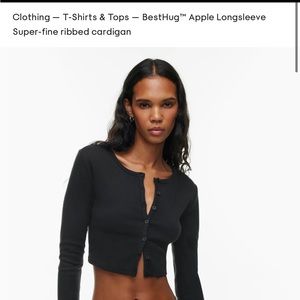 Aritzia Sunday BestHug Apple Longsleeve Cardigan in Brown
